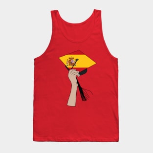 Holding the Square Academic Cap Spain Tank Top